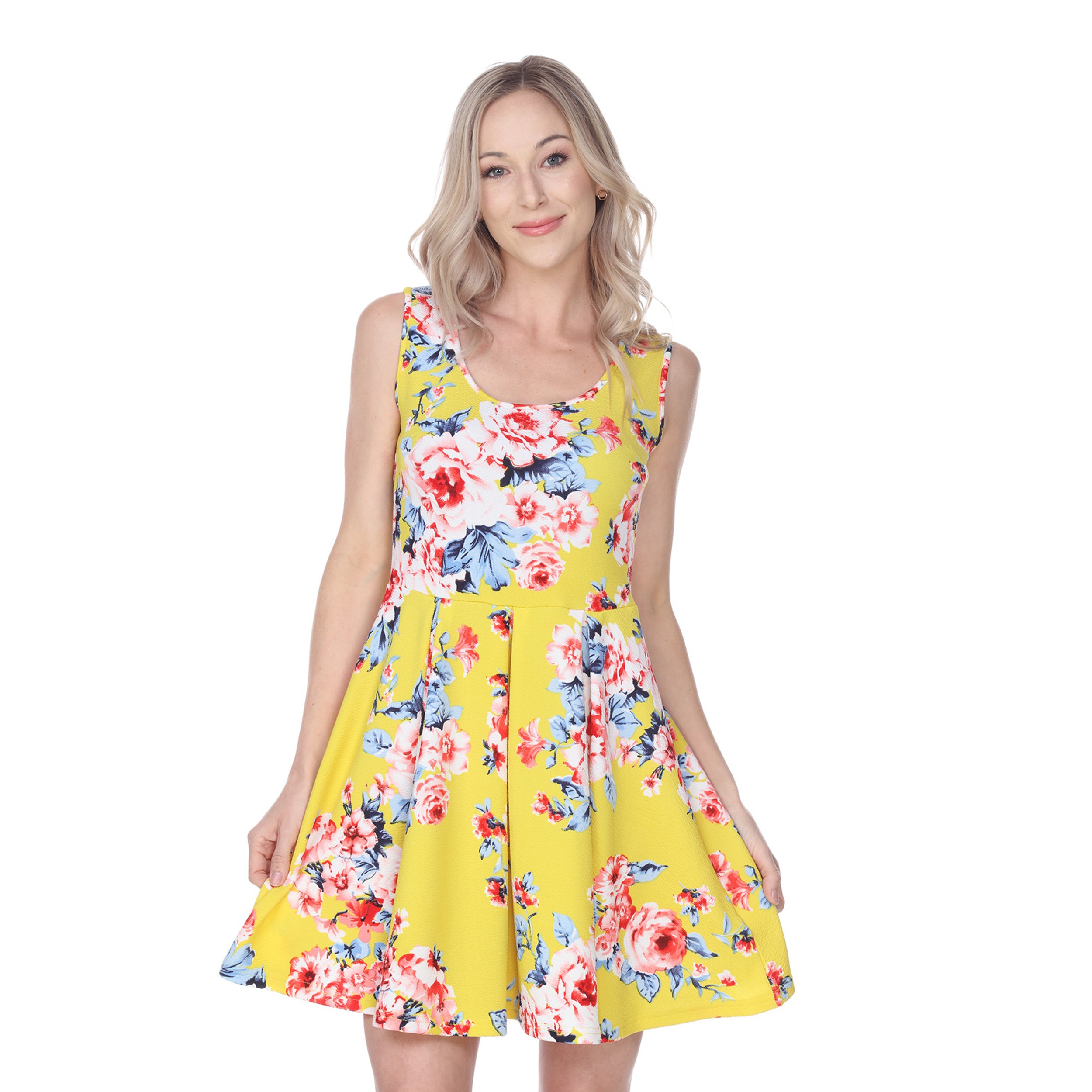 Mili Rose Print Fit and Flare Dress - Sleeveless Scoop Neck Sundress for Women | Summer Beach Dress, Garden Party Outfit, Casual Daywear