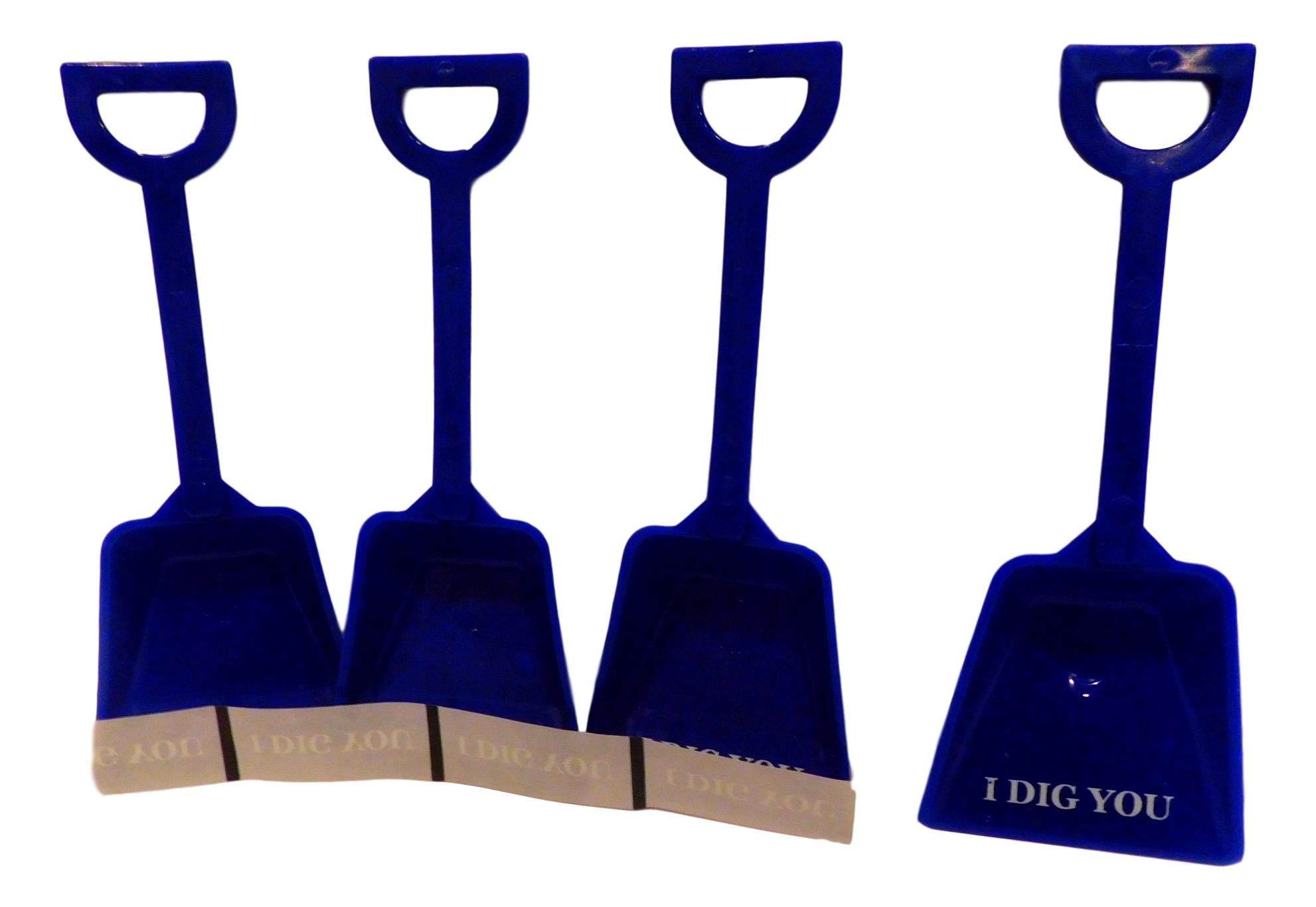 100 Pack Small Blue Plastic Toy Shovels for Kids - 7 Inches Tall with 100 