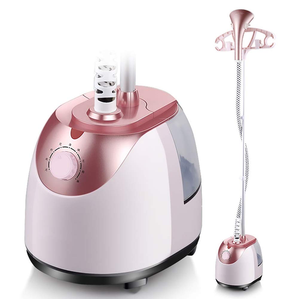 1800W Powerful Garment Steamer with 8 Steam Settings - 1.6L Large Water Tank & Adjustable Telescopic Rod - Pink Fabric Steamer for Clothes, Curtains, and Home Textiles - Perfect for Wrinkle Removal and Sanitizing