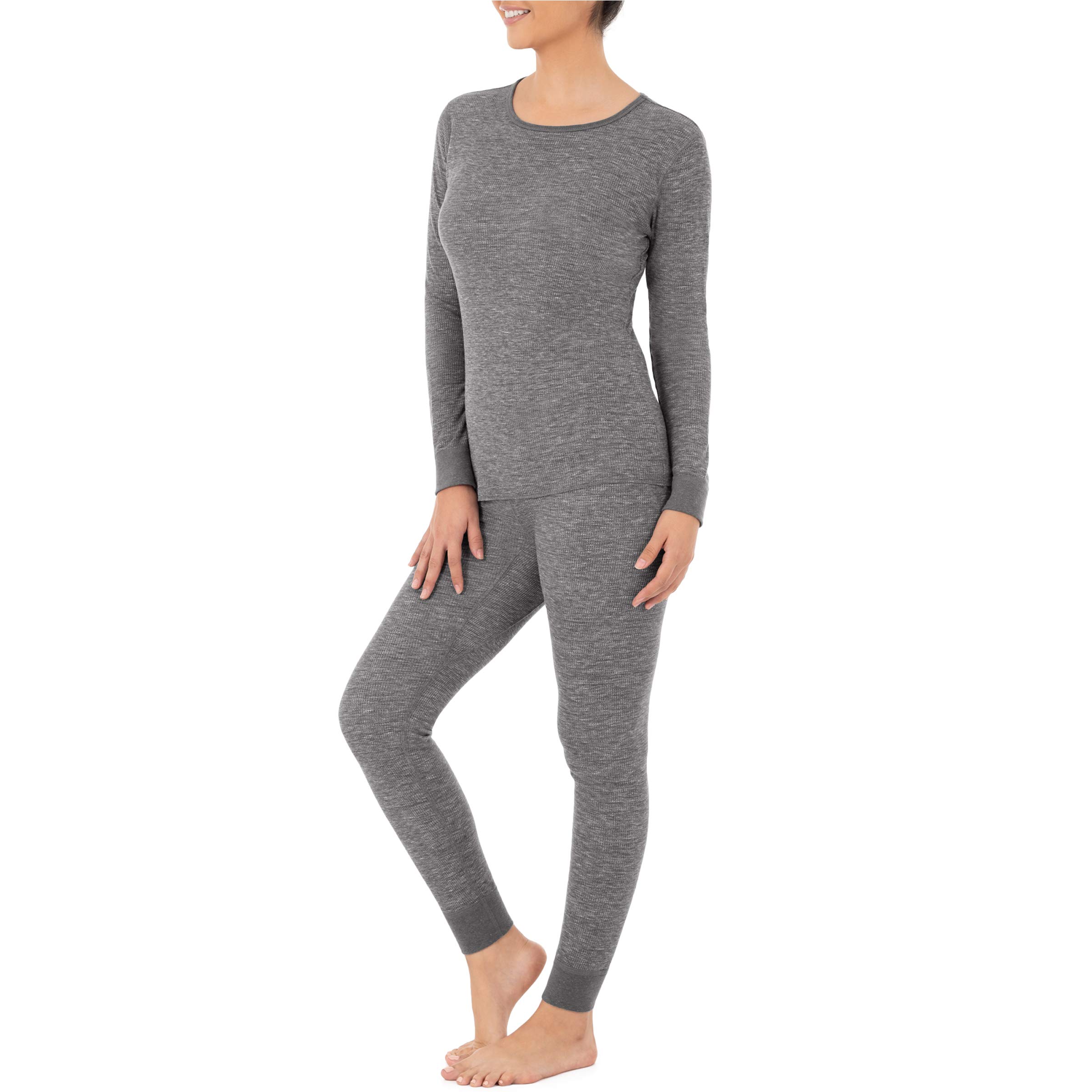Fruit of the Loom Women's Micro Waffle Premium Thermal Underwear Set - Cozy Winter Loungewear for Home & Sleep
