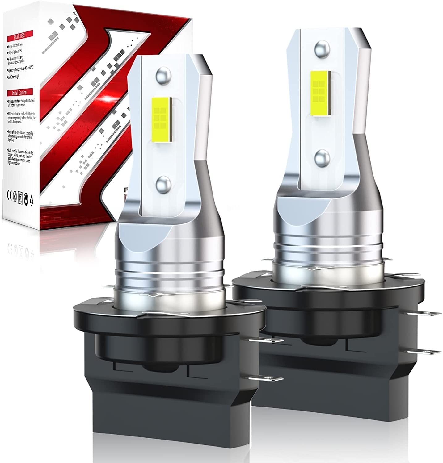 H11B LED Headlight Bulbs - Super Bright Low Beam Replacement Kit (PGJY19-2/12363B1/64241/H11C1) - Plug & Play for Kia, Hyundai, Ford - Perfect for Night Driving & Foggy Conditions - Pack of 2