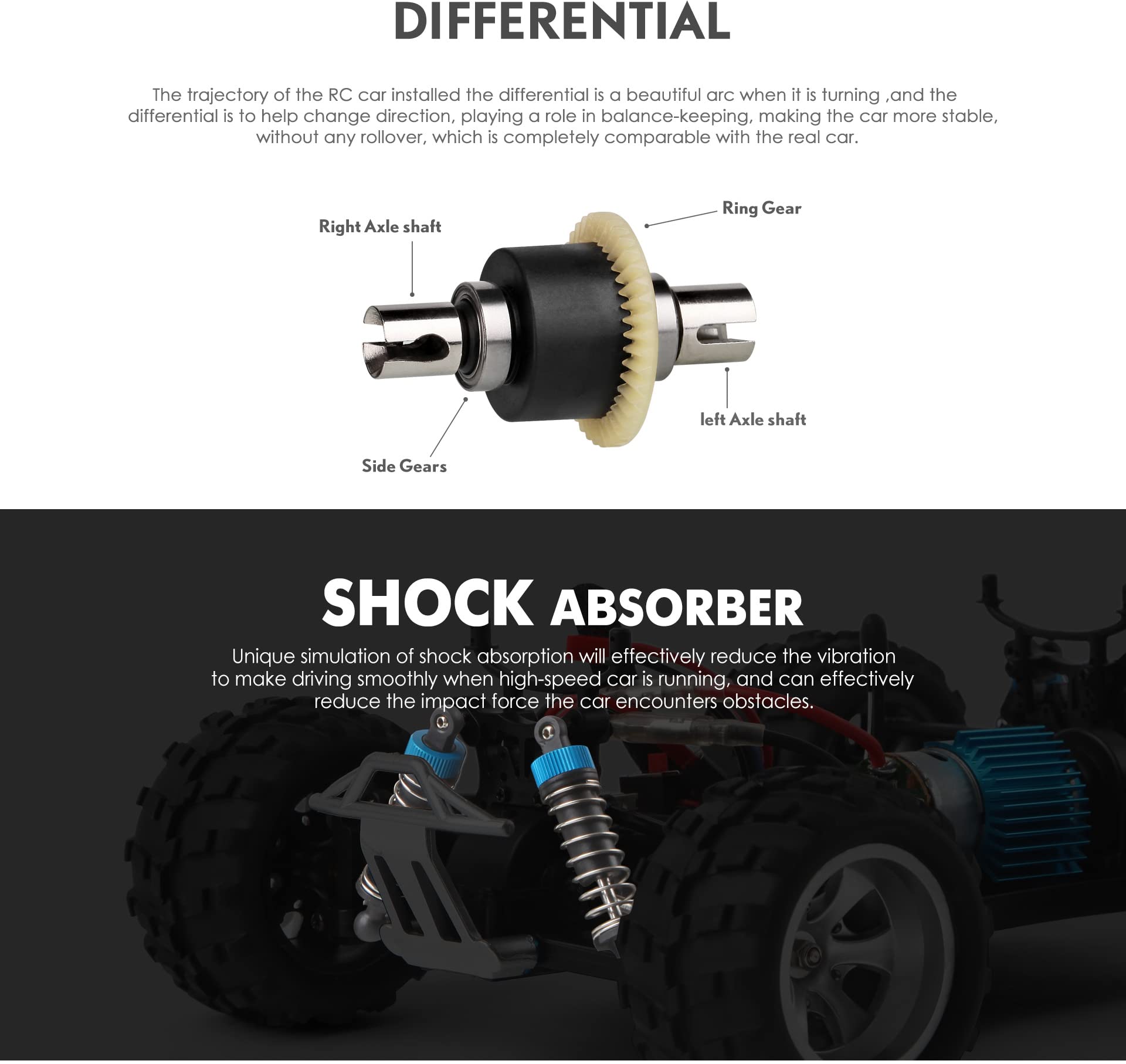 WLtoys A979 1:18 Scale High-Speed 4WD Remote Control RC Car - 2.4GHz Off-Road Waterproof Alloy Monster Truck for Boys & Adults - Perfect for Outdoor Racing, Backyard Adventures & Birthday Gifts (A979B 1B)
