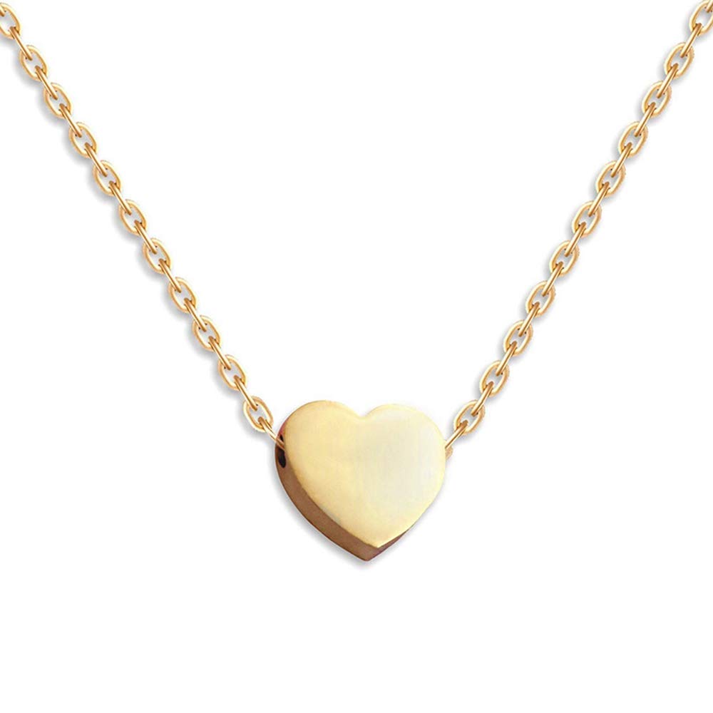 Stainless Steel Sliding Float Heart Charm Necklace for Women - Adjustable Chain, Dainty Jewelry Gift for Valentine's Day, Anniversary & Everyday Wear