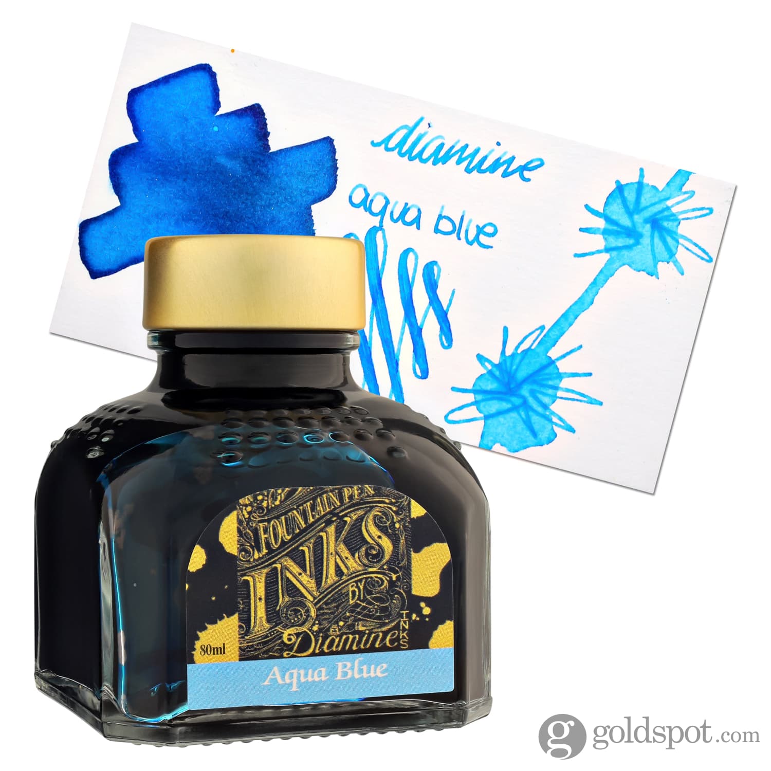 Diamine Aqua Blue Fountain Pen Ink Bottle - Premium Water-Based Ink for Calligraphy, Journaling & Artistic Writing - 30ml Bottle