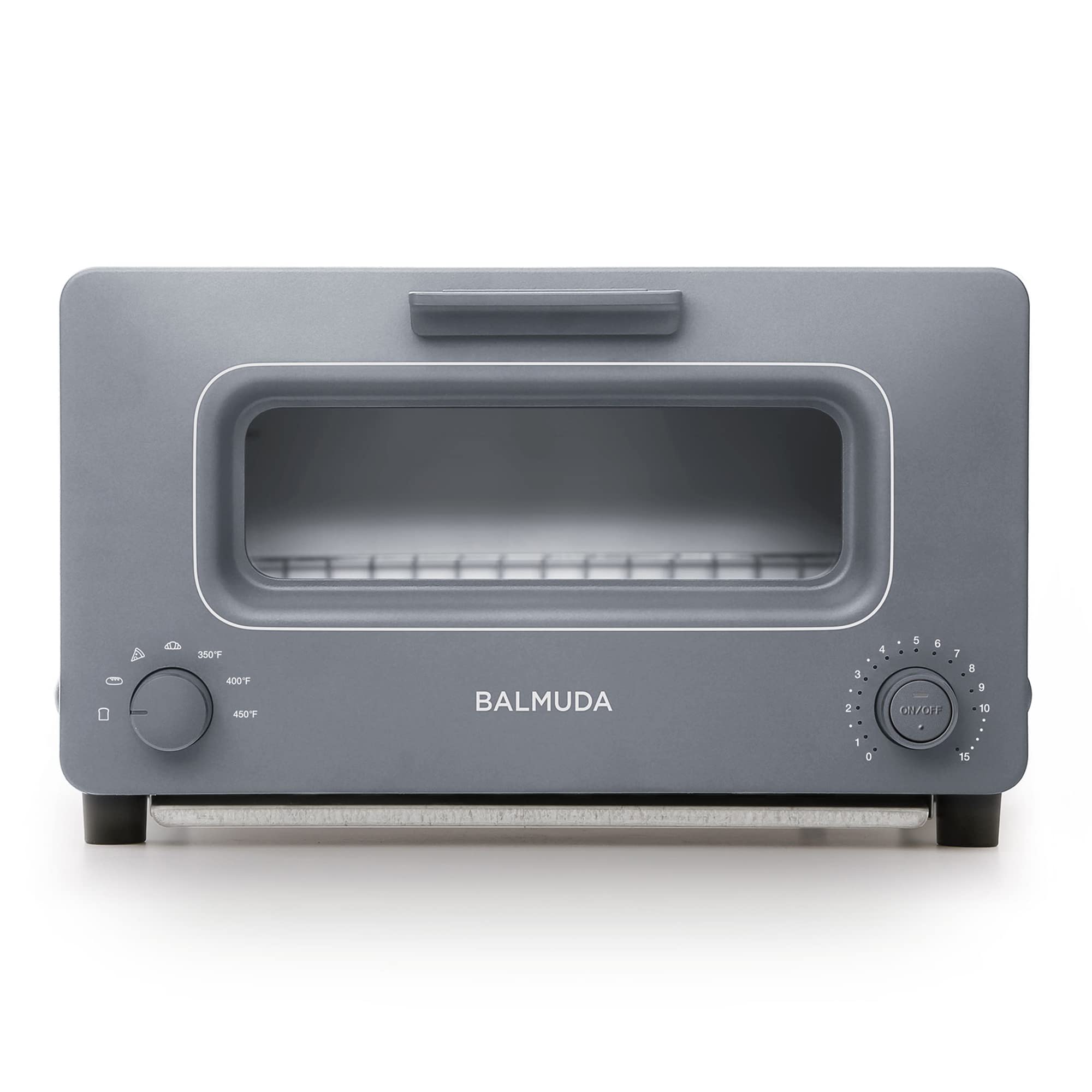BALMUDA The Toaster - 5-in-1 Steam Oven Toaster with Precise Temperature Control for Perfect Toast, Artisan Bread, Pizza & Pastries | Includes Baking Pan | US Version | Gray | Ideal for Breakfast, Brunch & Home Baking