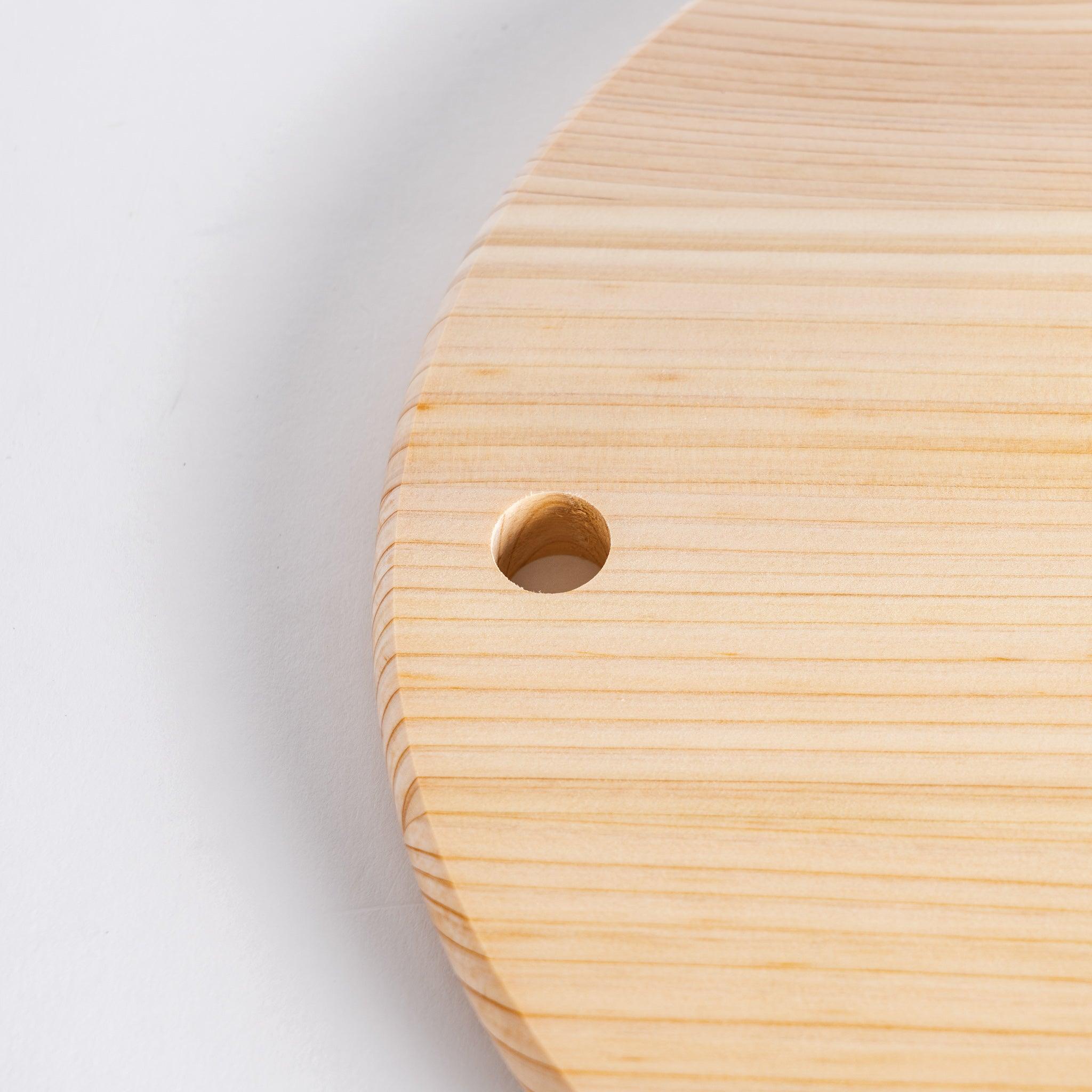 Premium Round Hinoki Wood Cutting Board - Natural Japanese Cypress for Sushi, Cheese & Charcuterie - Perfect for Kitchen & Gift Giving