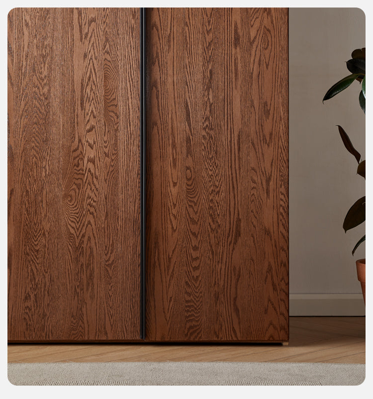 Solid Oak Wood Wardrobe - Spacious & Durable Closet Organizer for Bedroom, Living Room, or Walk-In Closet Storage