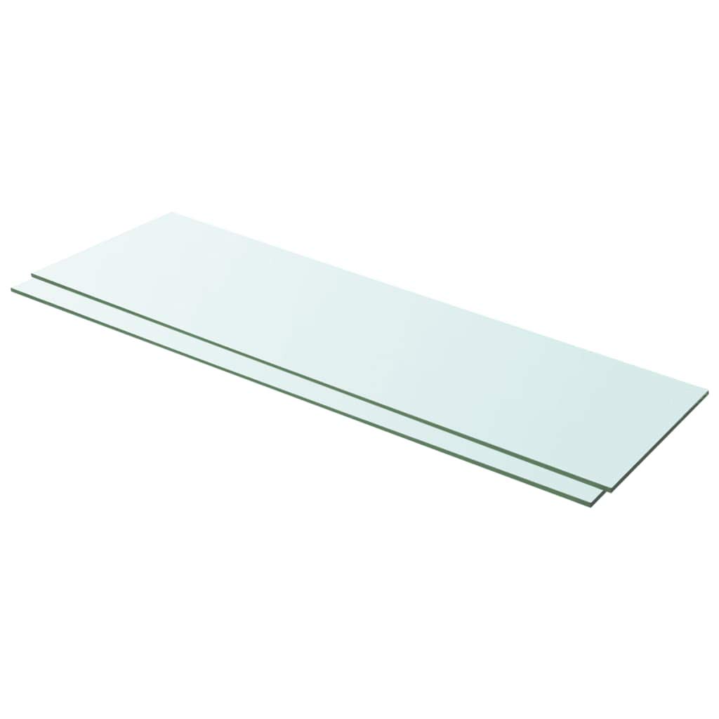LUSHAZER Floating Shelves Set of 2 - Modern Glass Wall Shelves for Home Decor, Wall Mounted Display Ledge & Storage Rack - Perfect for Bedroom, Bathroom, Living Room, Kitchen & Office Organization (Installation Accessories Not Included) - Ideal for Showcasing Photos, Books & Decorative Items