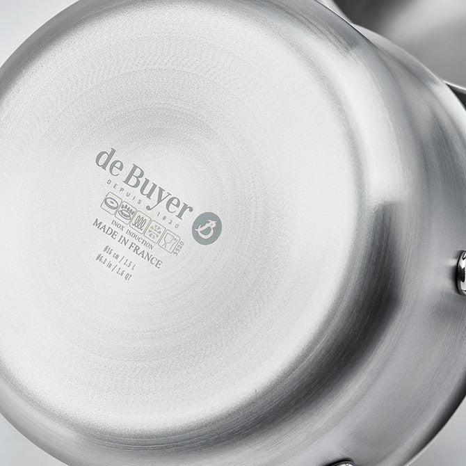 De Buyer Alchimy Braiser - 3.5 Qt Stainless Steel French Oven with Lid - Perfect for Braising, Roasting & Slow Cooking - Ideal for Home Chefs & Professional Kitchens