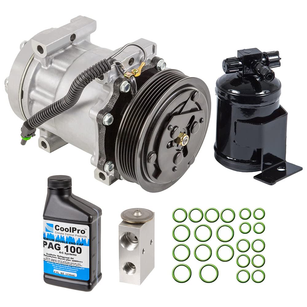 BuyAutoParts 60-81690RK NEW AC Compressor with A/C Repair Kit for Jeep Cherokee 1991 1992 1993 - Replacement Part for Cooling System Repair & Maintenance
