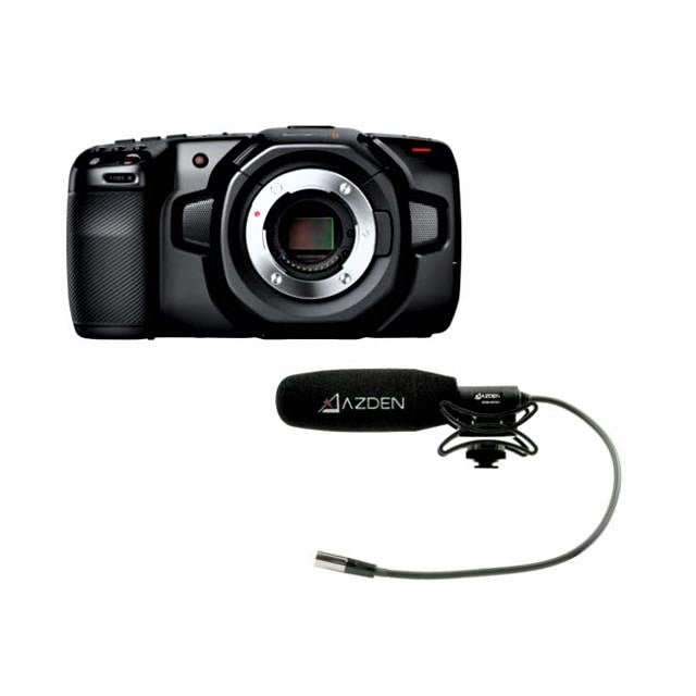 Blackmagic Design Pocket Cinema Camera 4K with Azden Compact Cine Mic - Professional 4K Video Recording Bundle for Filmmakers, Vloggers & Content Creators - Perfect for YouTube, Documentary & Indie Film Production