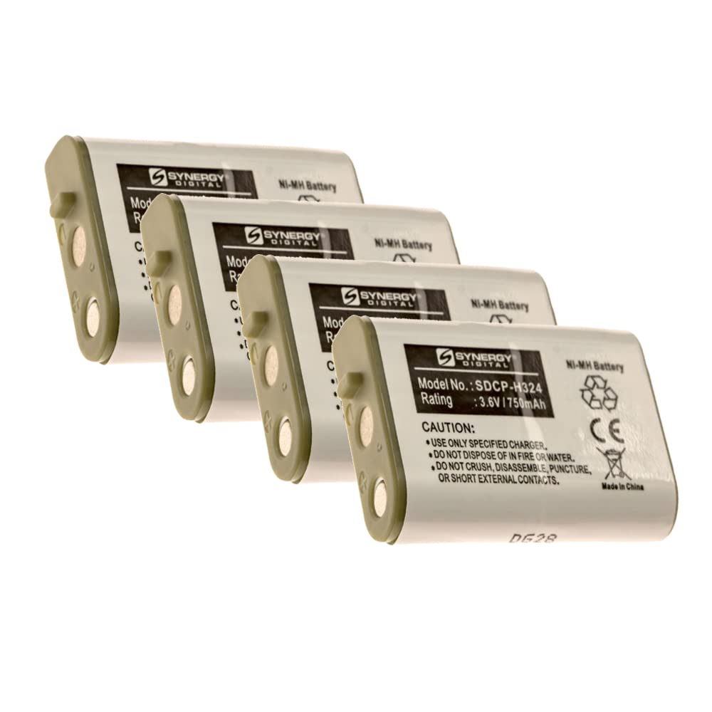 Synergy Digital Cordless Phone Batteries - 4 Pack Ni-MH 3.6V 750mAh Replacement Batteries for AT&T TL76108 Phone | High Capacity Long Lasting Power | Perfect for Home Office & Business Use