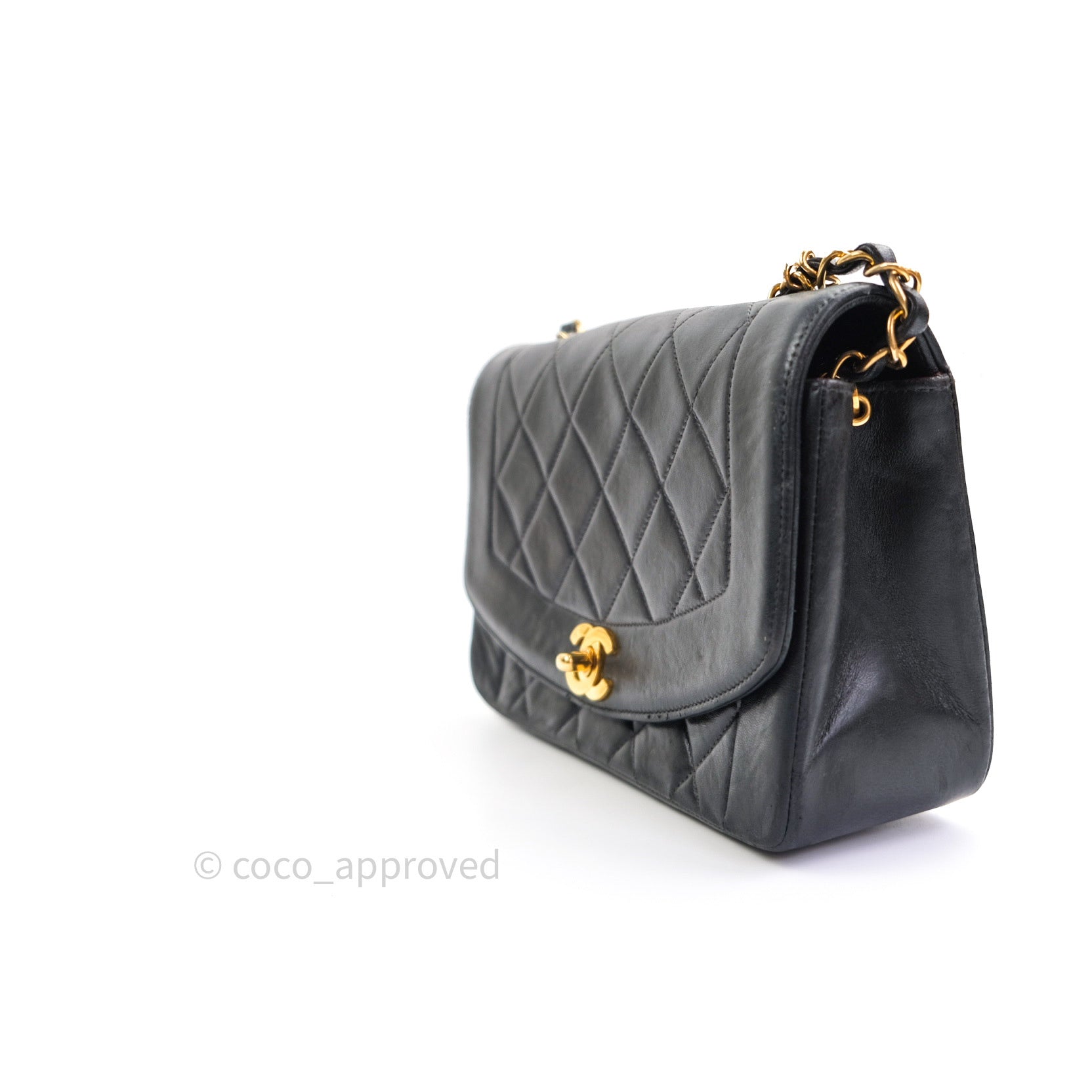 Chanel Black Quilted Lambskin Small Vintage Classic Diana Flap Bag - Luxury Designer Handbag for Women, Perfect for Evening Parties & Special Occasions