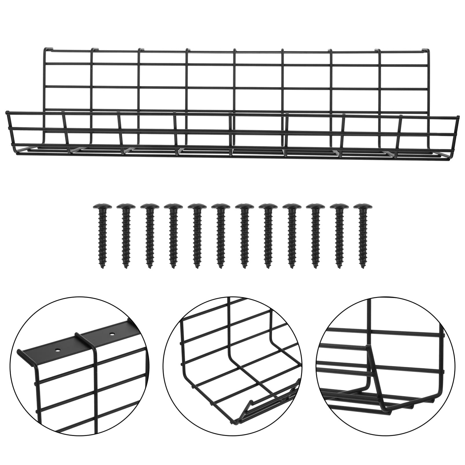Hemoton Under Desk Cable Management Rack - 1pc Iron Wire Organizer Tray & Shelf for Home Office, Gaming Setup & Workspace Organization
