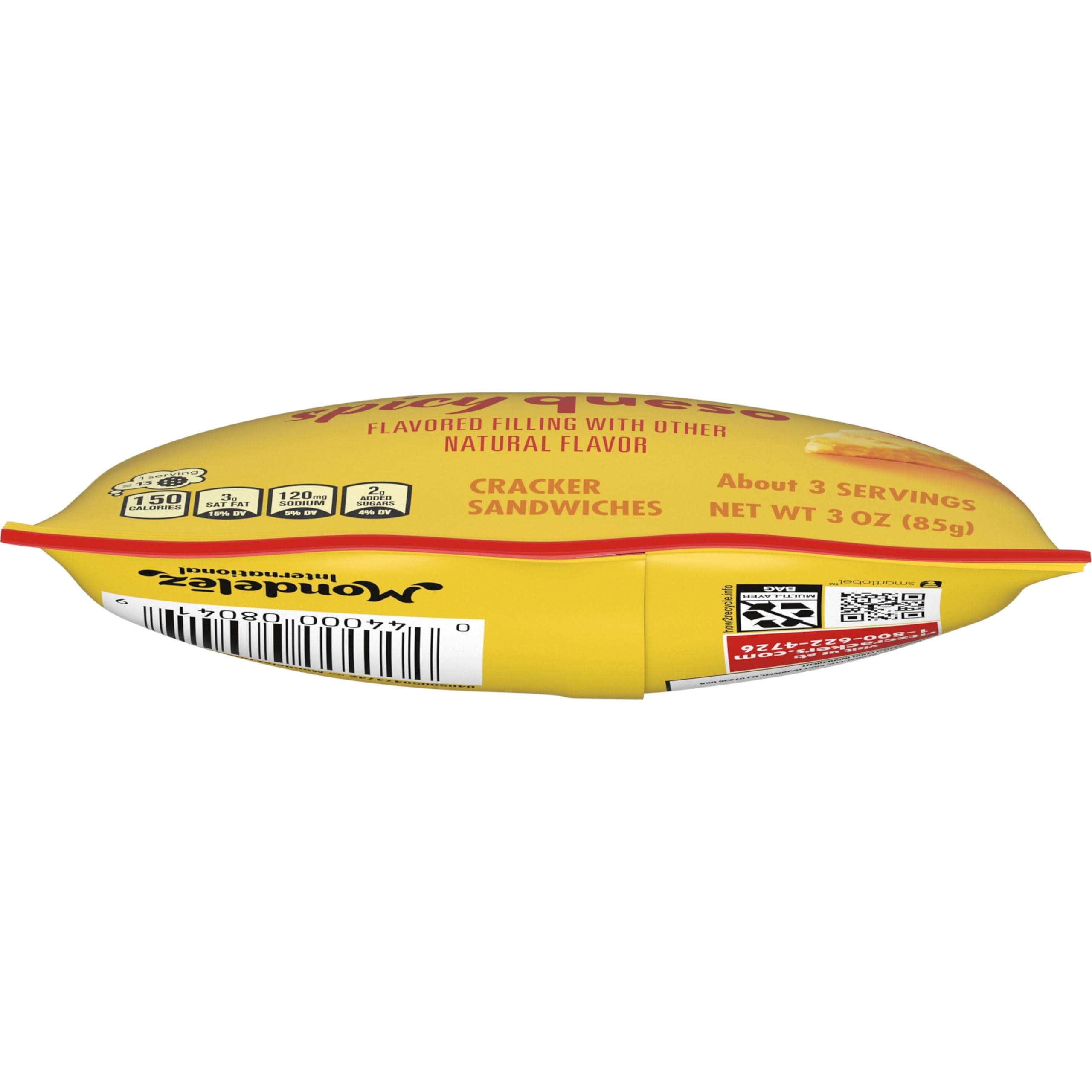 Spicy Queso Sandwich Crackers | RITZ Bits Bulk Snacks for Kids & Adults | 12 Pack (3 oz Bags) | Perfect for School Lunch, Office Snacks & On-the-Go Munching