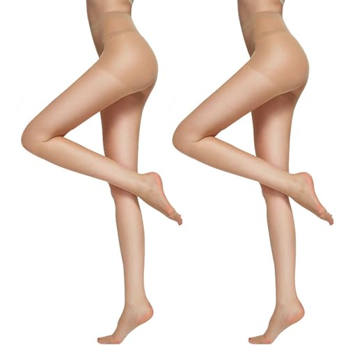 2 Pairs Pantyhose: Flesh(fits 99-132 Lbs)