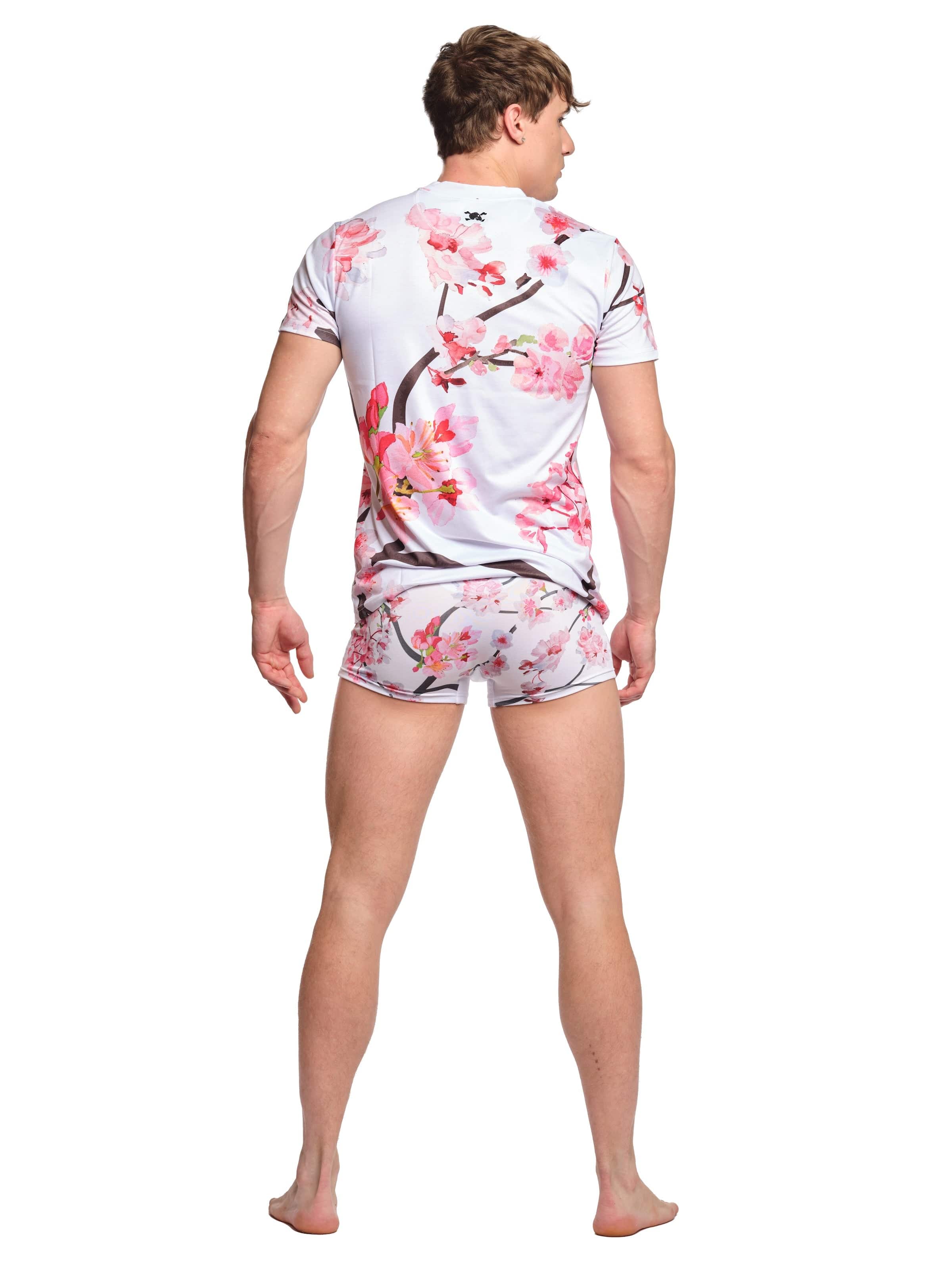 Cherry Blossom T-Shirt for Women - Soft Cotton White Floral Print Top for Spring & Summer | Casual Wear, Street Style, Gift Idea