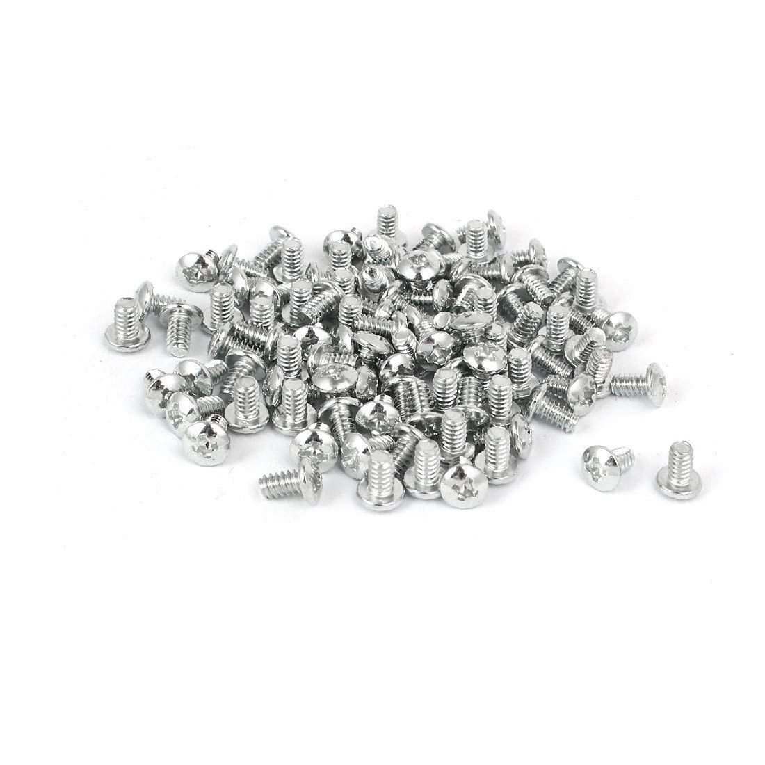 X-DREE 6#-32 UNC White Zinc Plated Round Phillips Head PC Computer Case Screws 100pcs - Perfect for PC Building, Laptop Repair, and Electronics Assembly