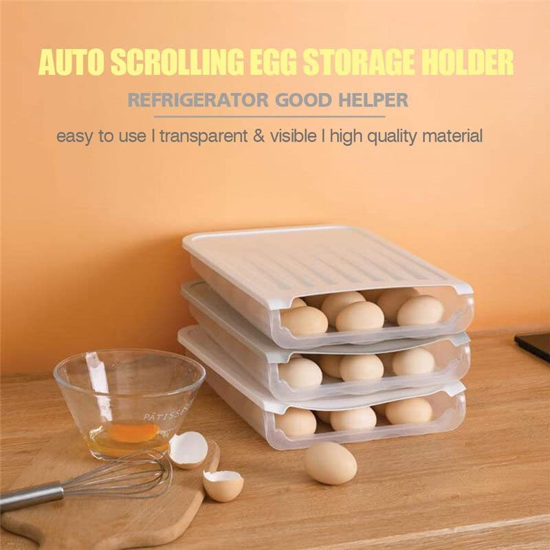 Homeappy 18-Count Large Capacity Egg Storage Box - Transparent Plastic Egg Holder for Refrigerator, Stackable Fridge Egg Container - Perfect for Kitchen Organization & Fresh Egg Storage