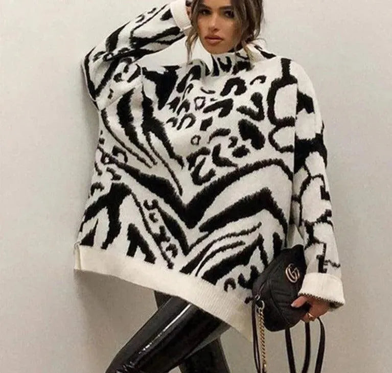 Women's Oversized Turtleneck Sweater - Soft Chunky Knit Winter Pullover for Casual Wear & Cold Weather Fashion