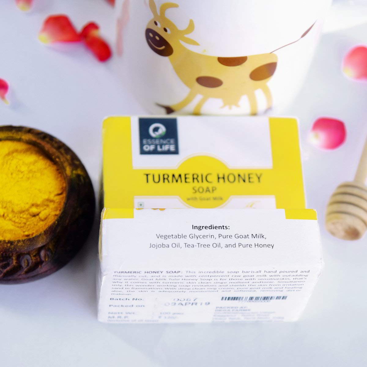 Organic Turmeric Honey Goat Milk Soap - 100g | Natural Skin Brightening & Acne Treatment | Perfect for Dry, Sensitive Skin & Daily Facial Cleansing