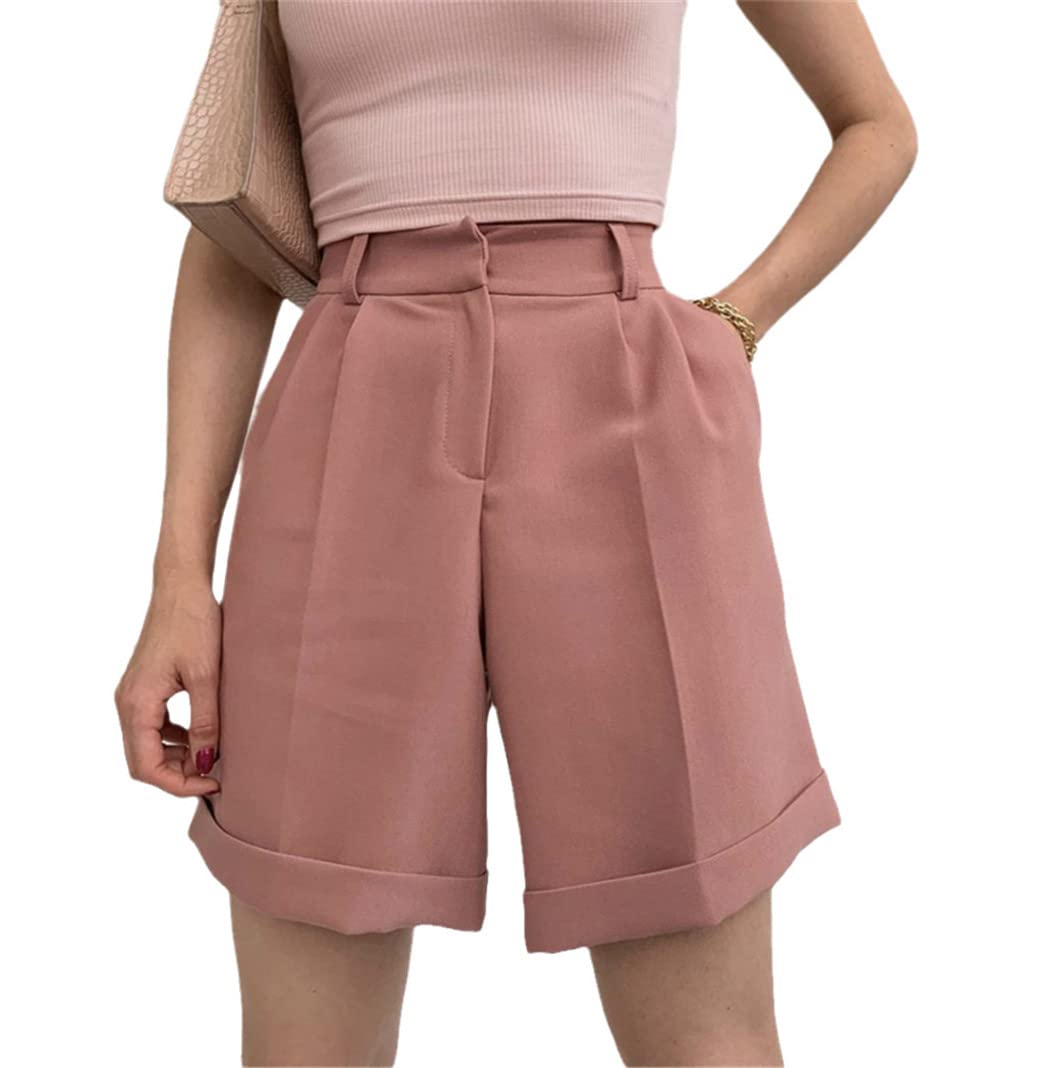 Women's High Waist Summer Shorts - Casual Elegant Soft Loose Shorts with Sashes & Pockets | Perfect for Beach, Vacation & Everyday Wear
