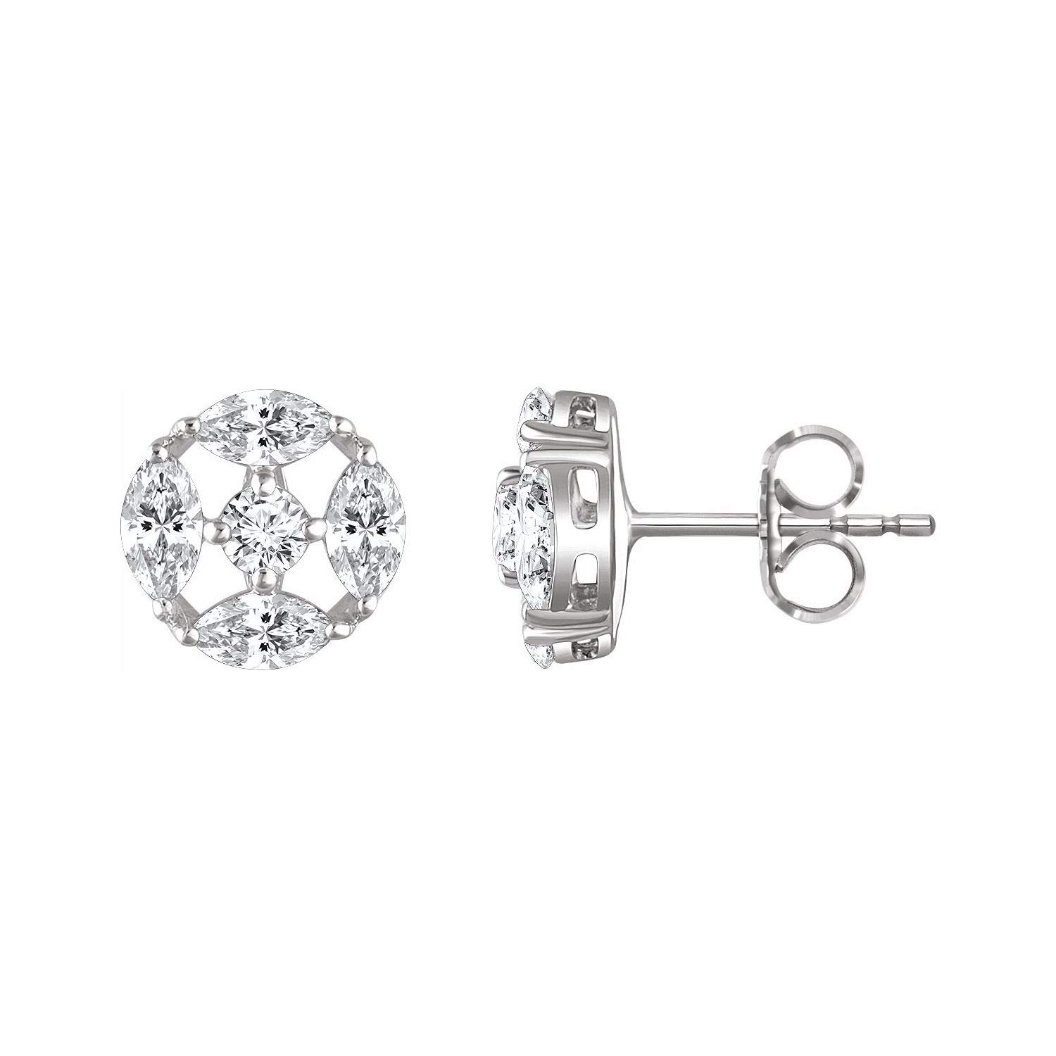 Sterling Silver Cubic Zirconia Stud Earrings for Women - Hypoallergenic Fine Jewelry Gift Set for Birthday, Anniversary & Valentine's Day | Elegant Everyday Wear & Special Occasion Accessories