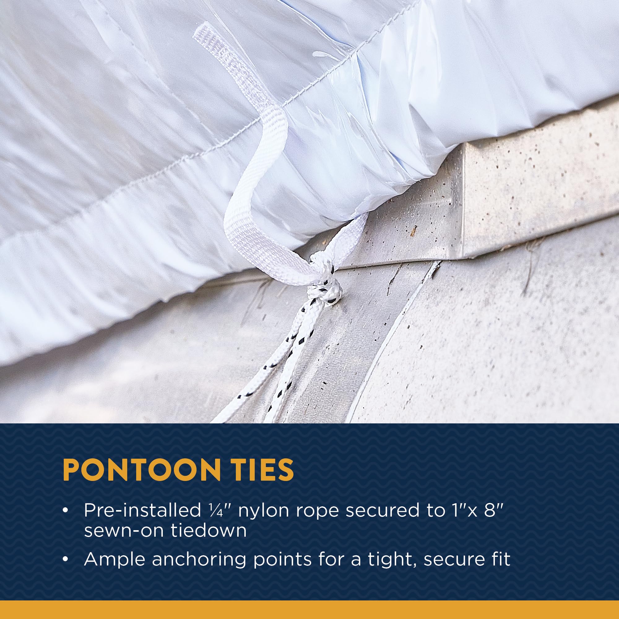 **Transhield Heavy Duty Pontoon Boat Cover 18 ft - Waterproof, Reusable Storage Cover with Perimeter Rope & Straps - Perfect for Outdoor Boat Protection & Winter Storage**