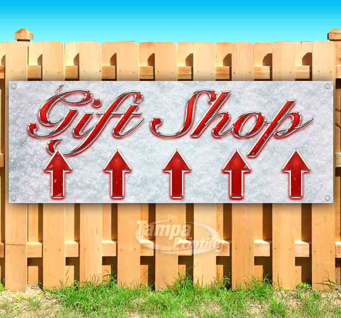 13 oz Heavy-Duty Vinyl Up Arrow Banner with Metal Grommets - Single-Sided Non-Fabric Sign for Gift Shops, Retail Stores & Business Promotions