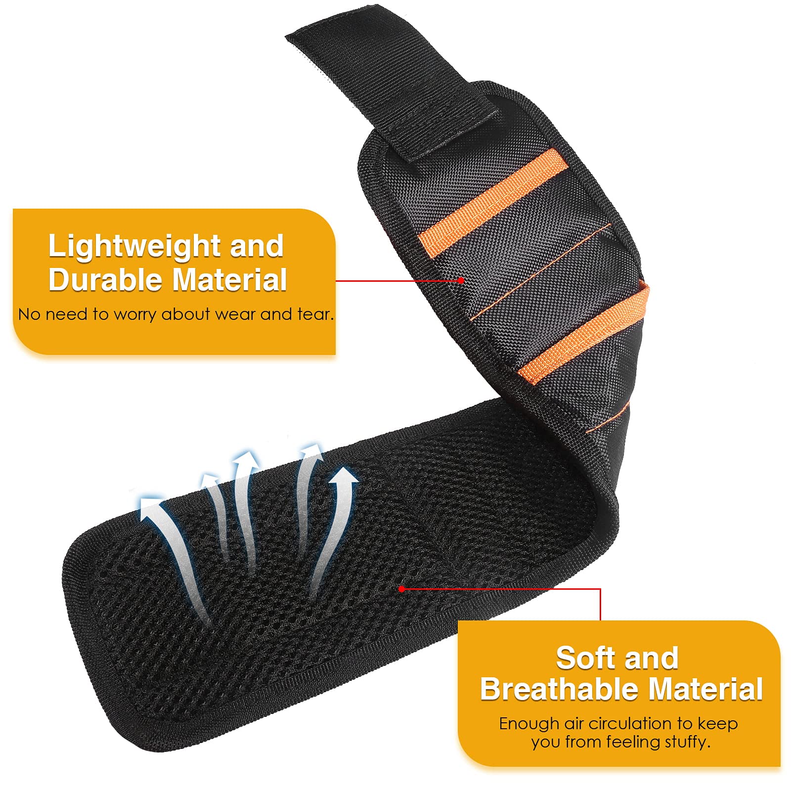 Valentine's Day Gifts for Men - Magnetic Tool Wristband with 15 Strong Magnets for Holding Screws, Nails & Drill Bits - Perfect Gadget for Boyfriend, Husband & Dad - Ideal for DIY Projects, Construction Work & Home Repairs
