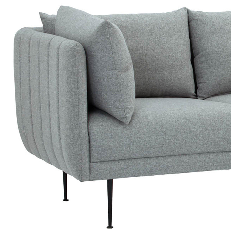 SUPRA 3-Seater Sofa in Pale Silver - Modern Living Room Furniture for Small Spaces & Apartments