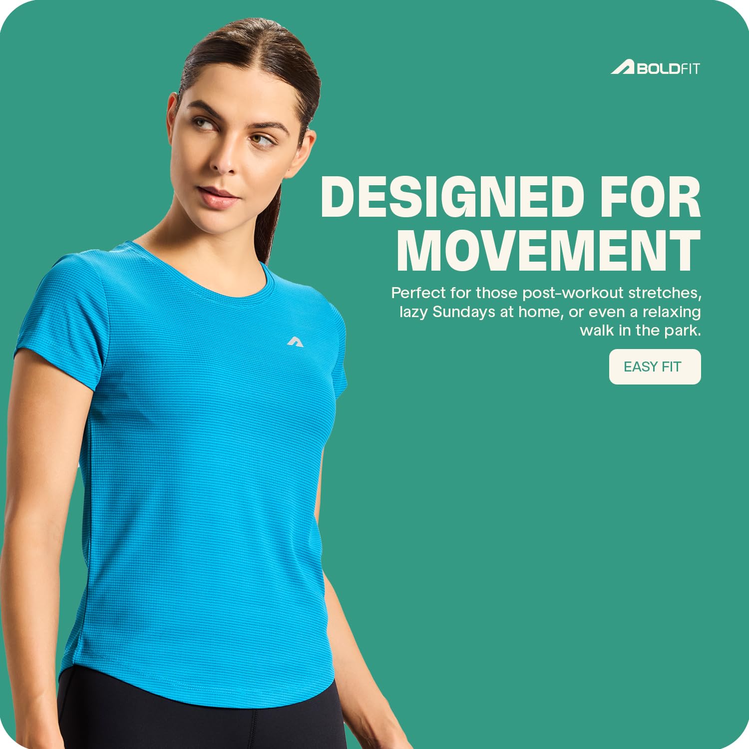 Boldfit Women's Quick Dry Sports T-Shirt - Regular Fit Gym & Workout Shirt for Running, Casual Wear & Active Lifestyle - Breathable & Comfortable for All-Day Use