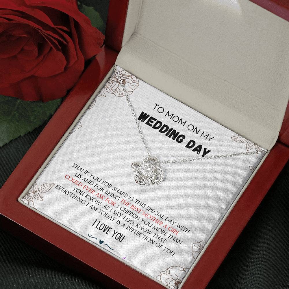 Elegant Love Knot Necklace for Mother of the Bride - Perfect Wedding Gift from Bride or Groom | Thoughtful Present for Mother-in-Law, Stepmom & Special Moms | Ideal for Weddings, Anniversaries & Mother's Day