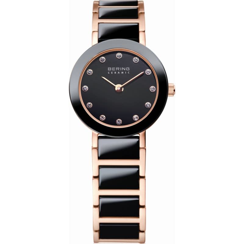 BERING 11422-746 Black Ceramic Women's Watch - Luxury Waterproof Timepiece for Business & Evening Wear