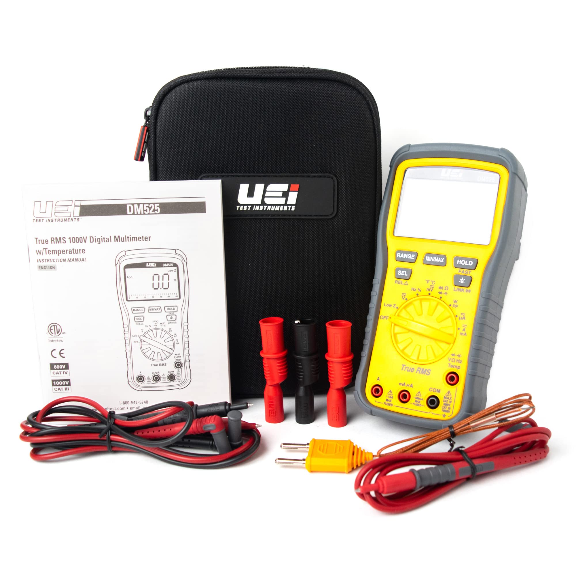 UEi DM525 Wireless Digital Multimeter with Power Factor & Low Z - Professional Electrical Testing for Home, HVAC, and Automotive Repairs