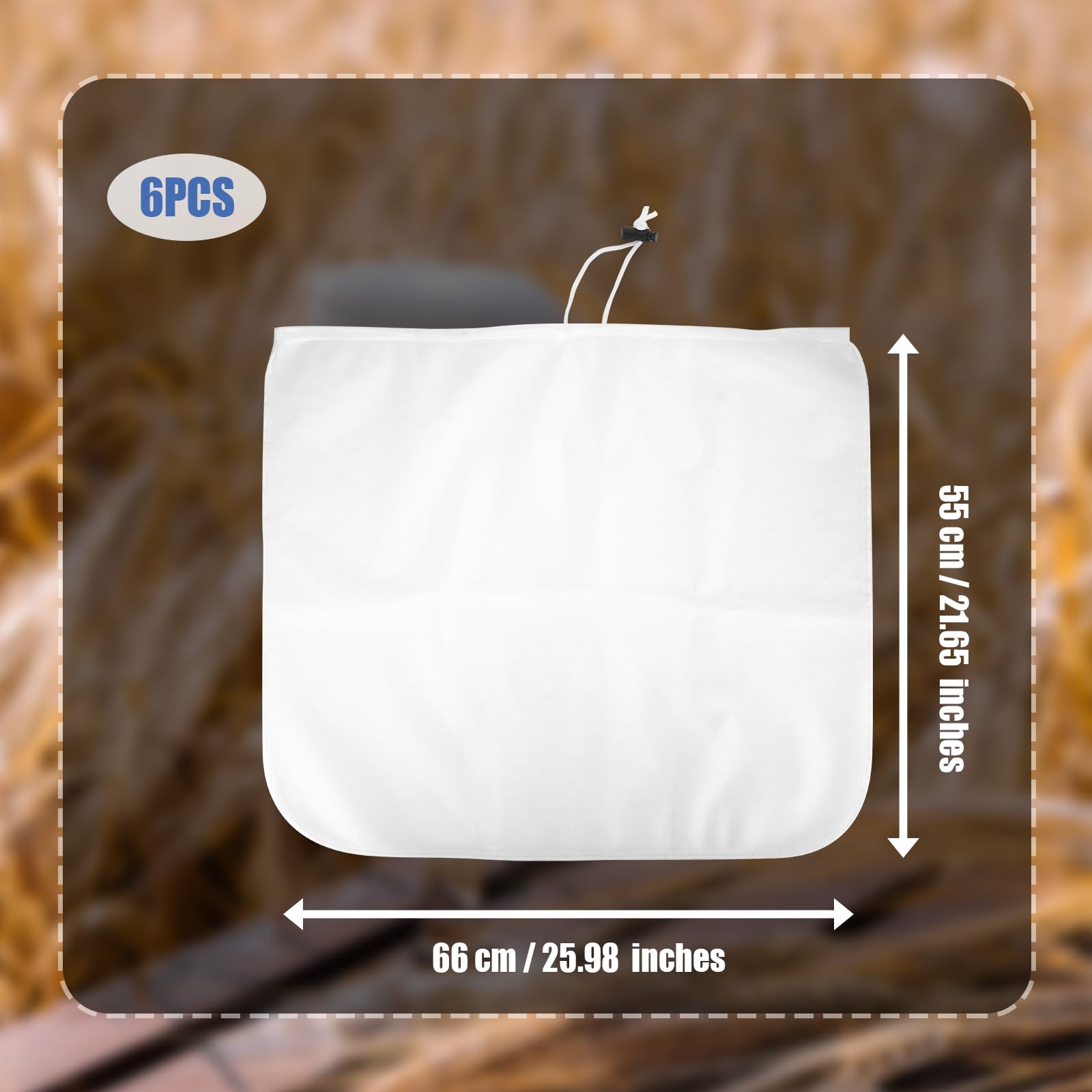 6-Pack Reusable Fine Mesh Brew Bags - Cold Brew, Wine Making & Beer Brewing Supplies for Hops, Grains & Fruits - Perfect for Home Brewing & DIY Beverage Making