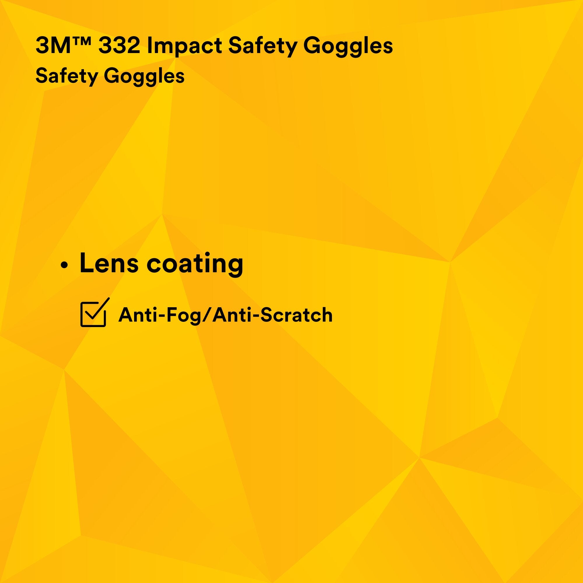 3M 332 Impact Safety Goggles - Anti-Fog, Clear Lens (Pack of 10) - Ideal for Construction, Woodworking & Lab Work
