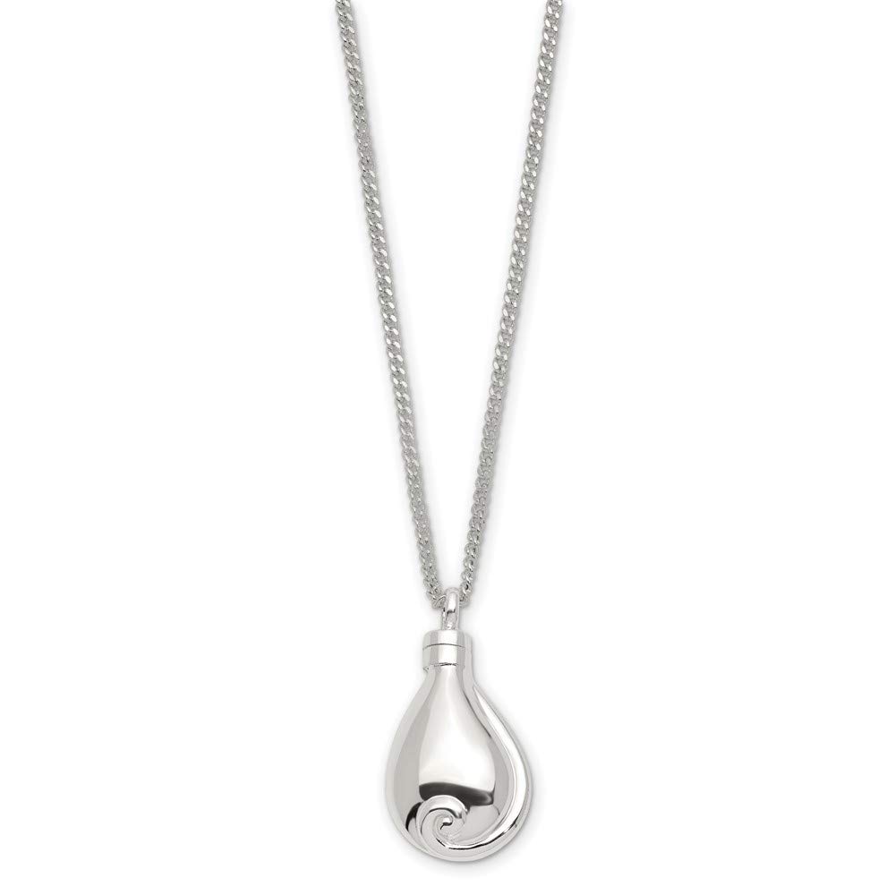 Silver-Plated Memorial Urn Necklace for Ashes - 23.5 Inch No Tears in Heaven Cremation Jewelry for Women | Perfect for Keeping Loved Ones Close, Ideal for Memorial Services & Daily Wear
