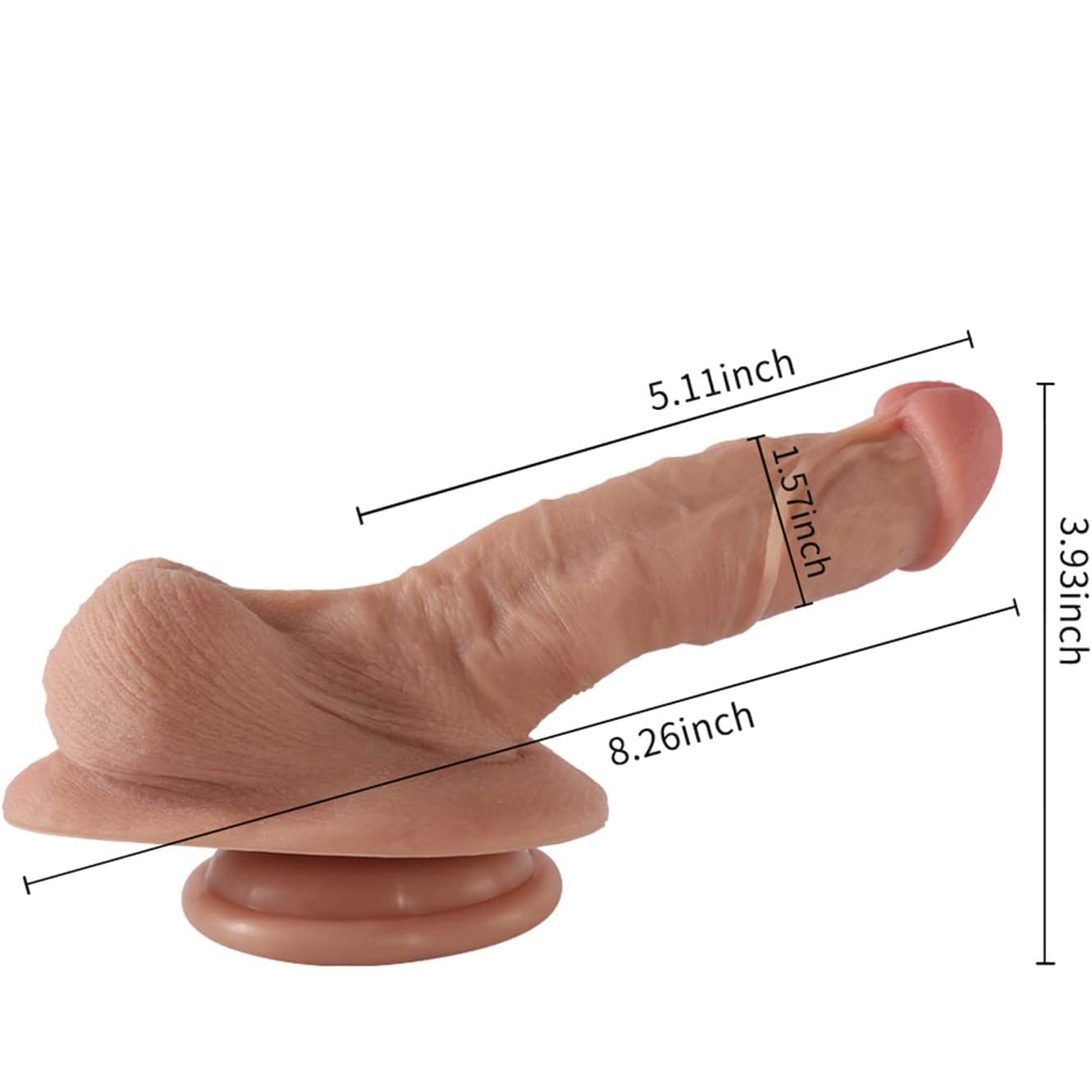 8.26 Inch Realistic G-Spot Dildo with Strong Suction Cup - Body-Safe Silicone Adult Sex Toy for Women & Couples - Perfect for Solo Play, Couples Intimacy & BDSM Exploration