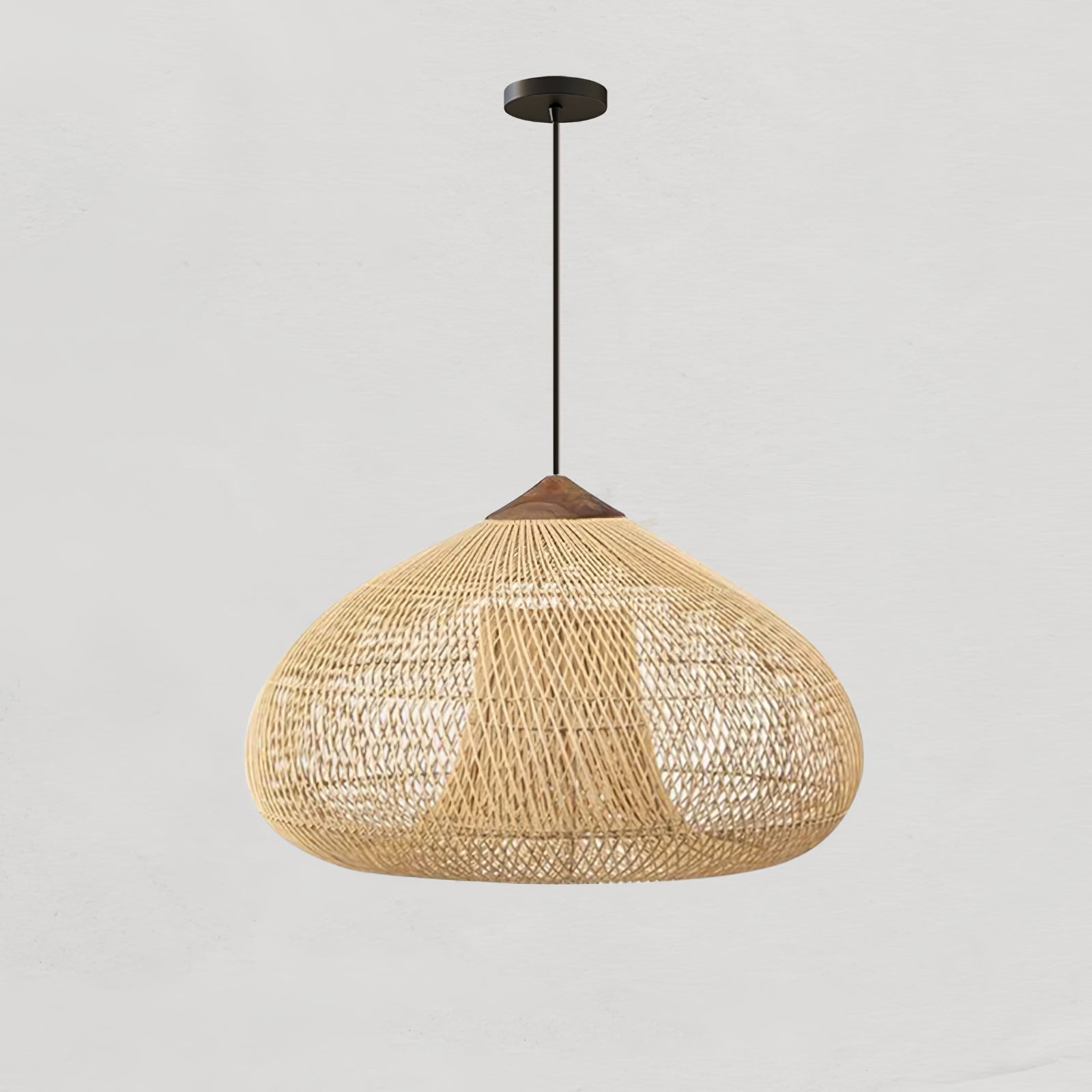 Handwoven Braided Rattan Pendant Light - Natural Boho Ceiling Lamp for Living Room, Bedroom, Dining Room & Patio Decor