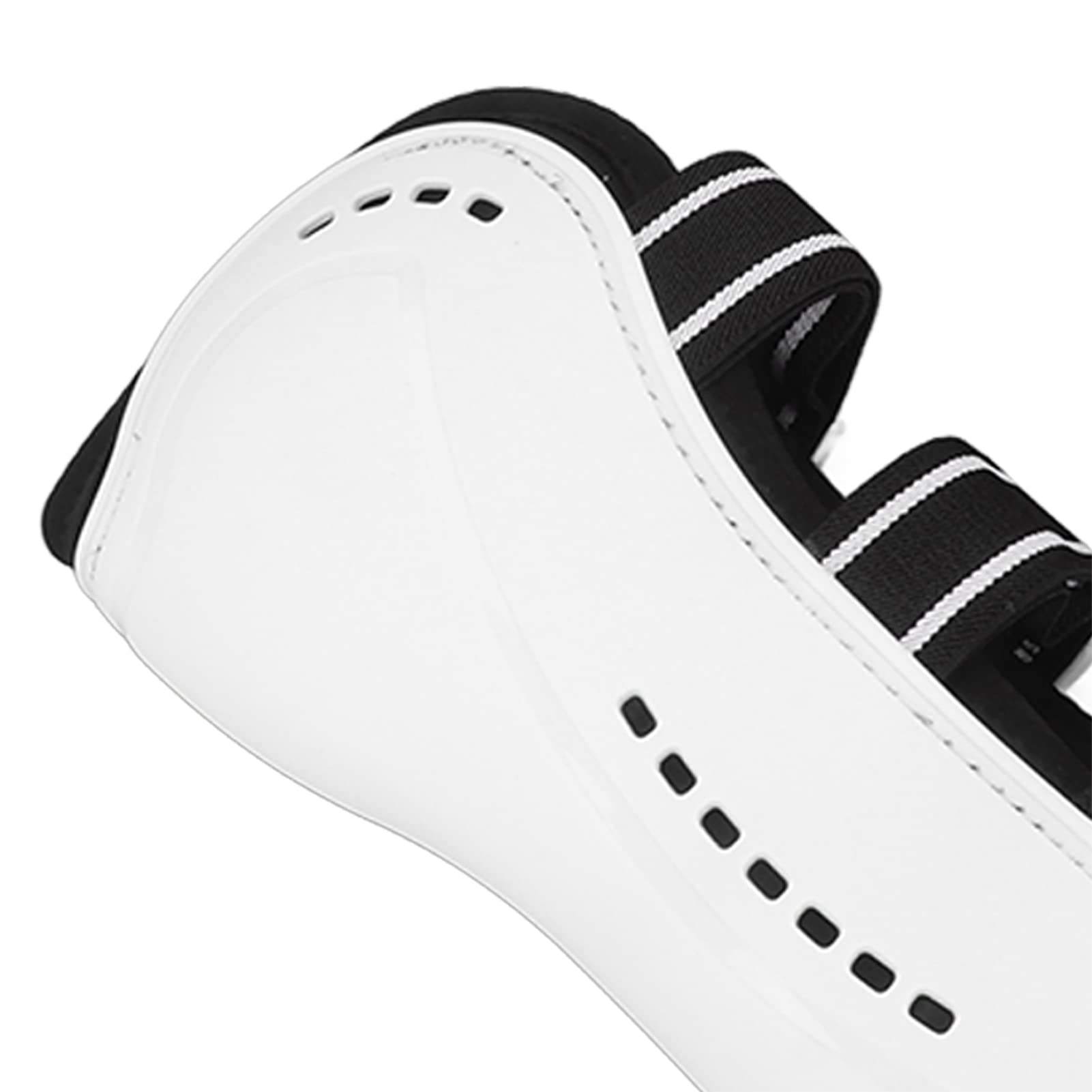 Shock Absorbing Adjustable Horse Tendon Boots - Open Front Jumping Fetlock Boots for Front & Hind Leg Protection (White, Set of 4) - Ideal for Show Jumping, Dressage & Equestrian Training