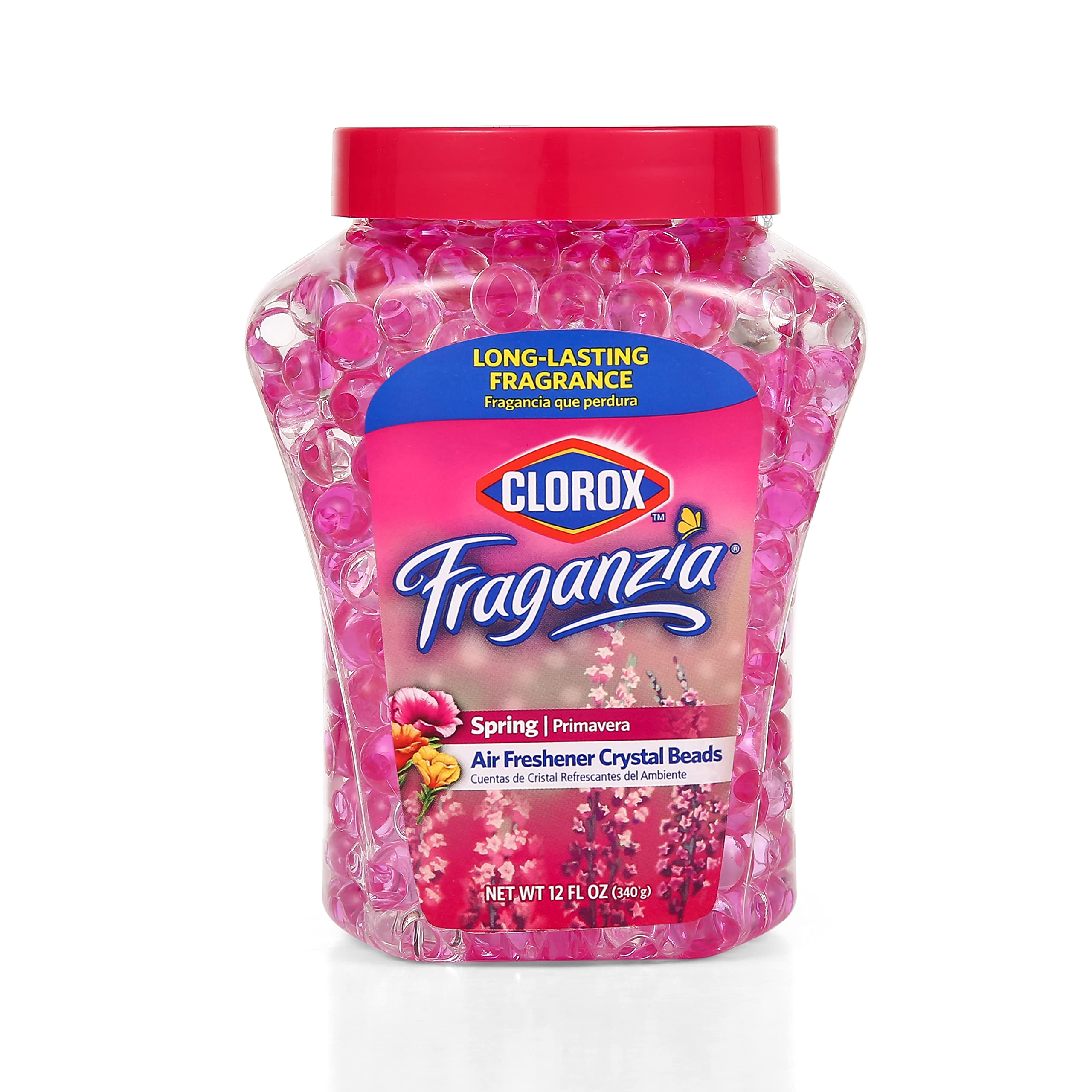 Clorox Fraganzia Crystal Beads Air Freshener - Long-Lasting Spring Scent Gel Beads for Home, Bathroom & Car | 12 Oz | Eliminates Odors & Freshens Air Naturally | Perfect for Small Spaces, Closets & Pet Areas