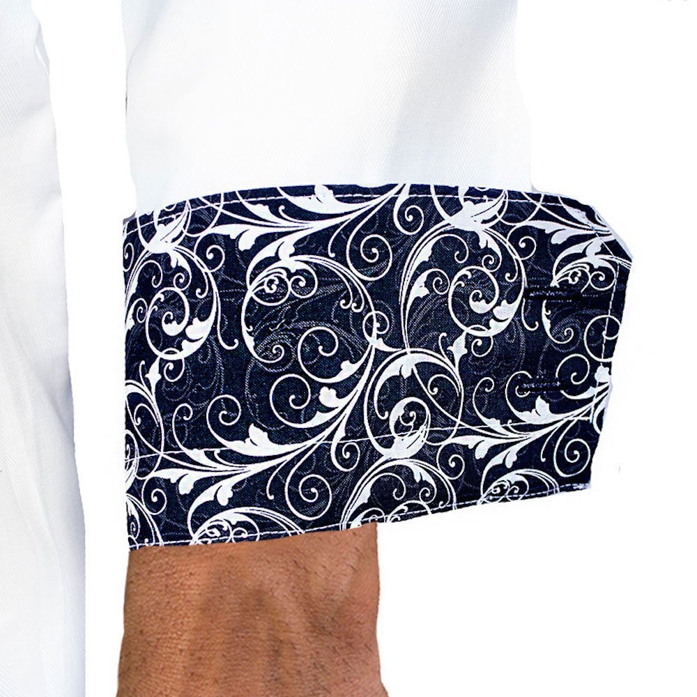 Premium White & Black Contrast Designer Dress Shirts for Men | Made in USA | Perfect for Business Meetings, Weddings & Formal Events