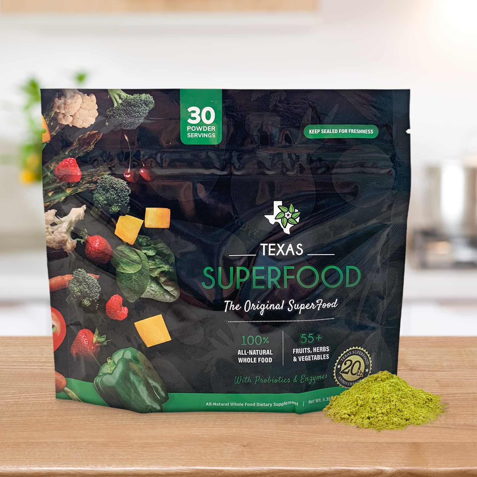 Original Superfood Powder - Organic Reds & Greens Blend, All-Natural Whole Food Supplement | Non-GMO, Gluten-Free, Vegan, Soy-Free | 30 Servings (180g) for Smoothies, Juices & Daily Wellness Boost