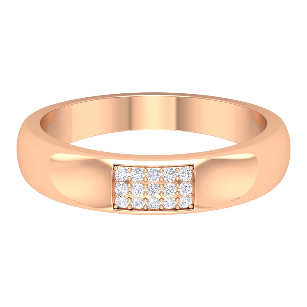 14K Solid Gold Diamond Cluster Wedding Band Ring for Women - April Birthstone Certified, Elegant Bridal Jewelry for Engagement, Anniversary & Special Occasions
