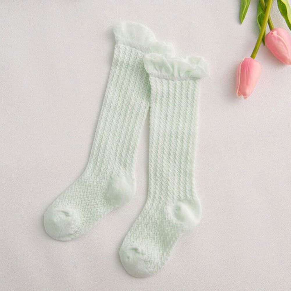 Bluelans Baby Knee High Socks for Girls 0-3 Years - Soft Cotton Lace Top Thigh High Socks for Toddlers & Infants - Perfect for School, Playtime & Special Occasions