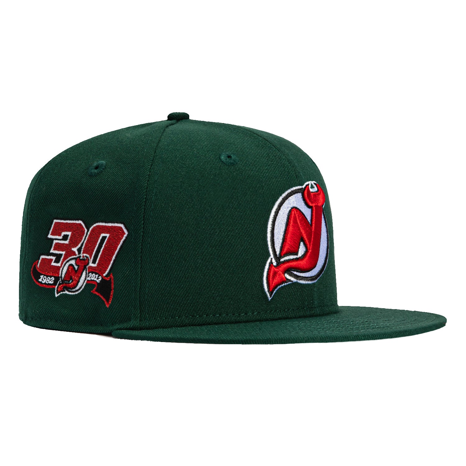 New Era 59Fifty New Jersey Devils 30th Anniversary Patch Snapback Hat - Green NHL Hockey Cap for Men & Women - Perfect for Games, Collecting & Fan Apparel
