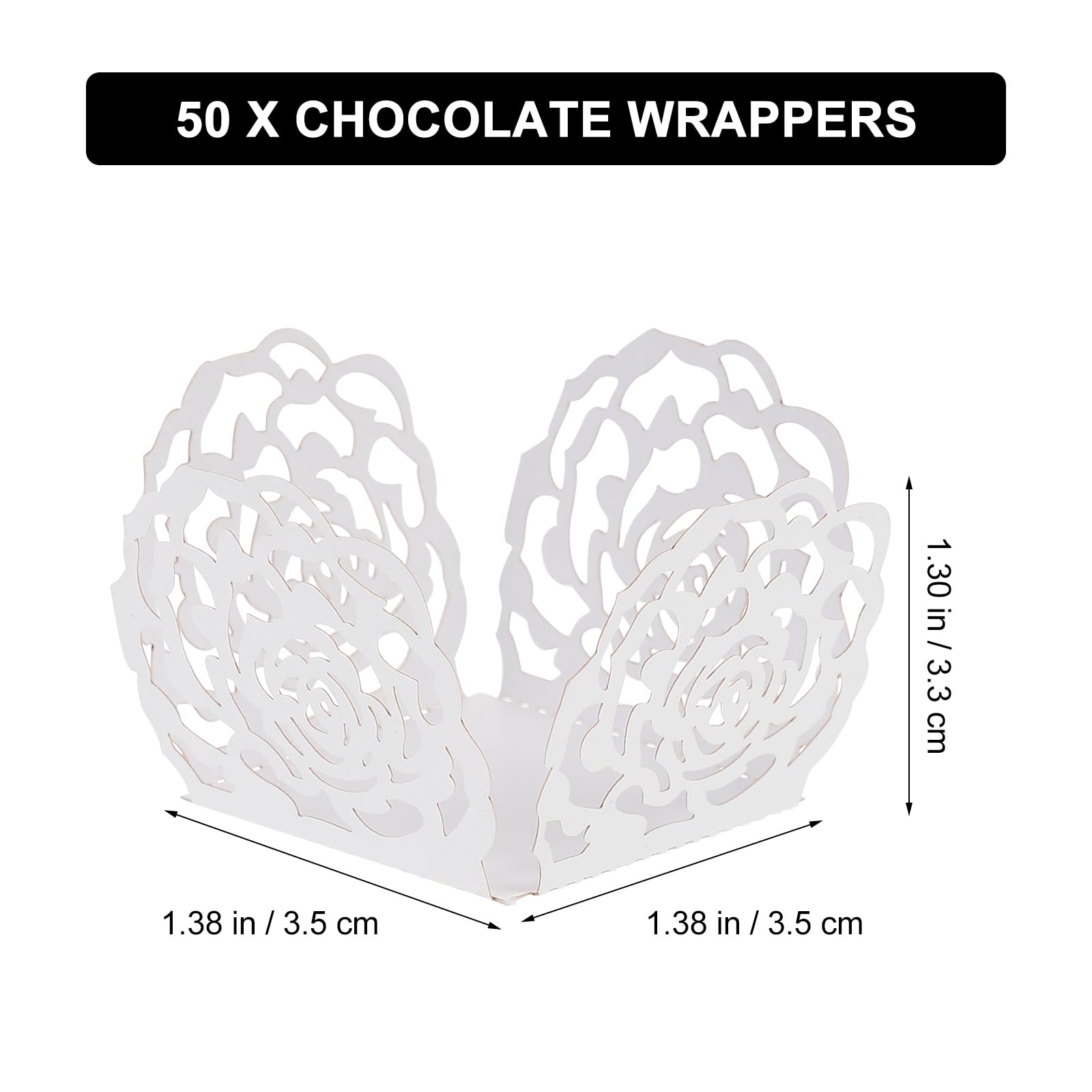 50pcs Flared Paper Baking Cups for Muffins & Cupcakes - Chocolate Truffle Wrappers for Party Desserts