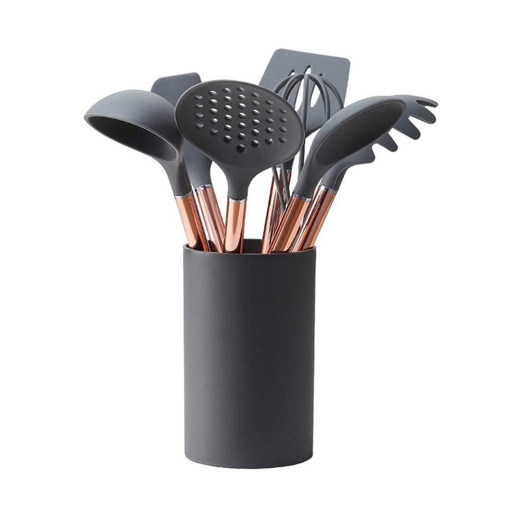 7 in 1 Silicone Kitchen Utensil Set - Non-Stick Heat Resistant Cooking Tools with Ergonomic Handle (Spatula, Spoon, Turner) for Baking, Frying & Sauteing - Perfect Gift for Home Chefs