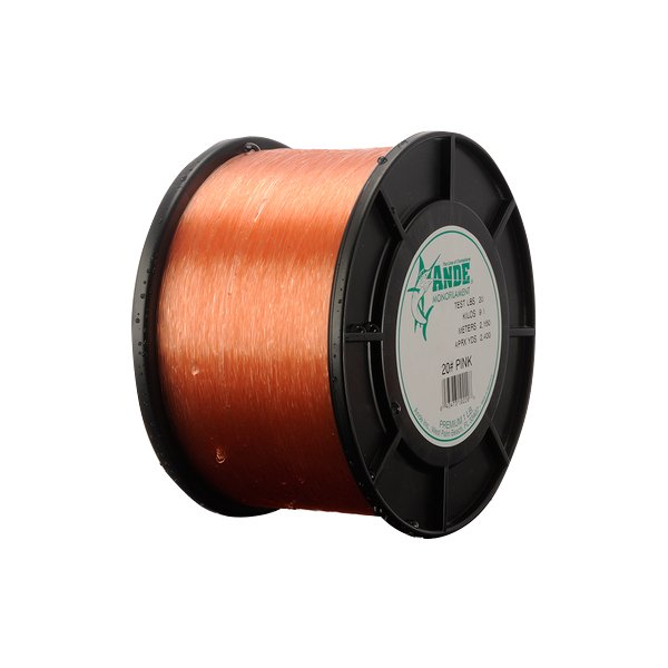 Ande Premium Monofilament Fishing Line - 15lb Test Strength, Pink Color - Ideal for Freshwater & Saltwater Fishing, Bass, Trout, and Walleye Angling